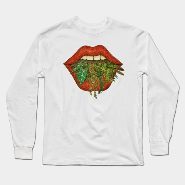 Mouth full of plants Long Sleeve T-Shirt by Bioshart